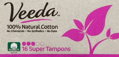 Veeda Super Cotton Tampons - 16 CT - Image 2