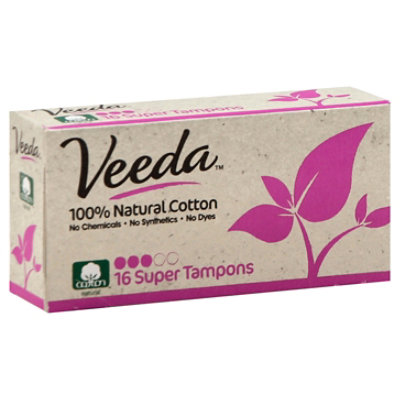 Veeda Super Cotton Tampons - 16 CT - Image 1