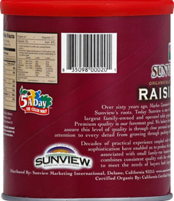 Sunview Org Red Raisins - 15 OZ - Image 2