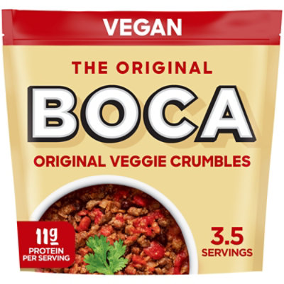 BOCA Original Vegan Veggie Crumbles with Non-GMO Soy - 12 Oz - Image 1