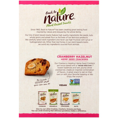 Back To Nature Cranberry Hazelnut Hemp Seed Crackers - 5.25 OZ - Image 6