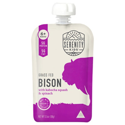 Serenity Kids Grs Fed Bison Kab Sqsh Spinach - 3.5 OZ - Image 1