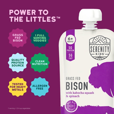 Serenity Kids Grs Fed Bison Kab Sqsh Spinach - 3.5 OZ - Image 2