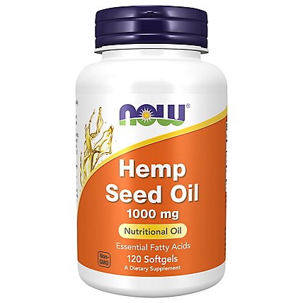 Now Foods Nutritional Oil Hemp Seed Oil Softgels 1000mg - 120 Count - Image 1