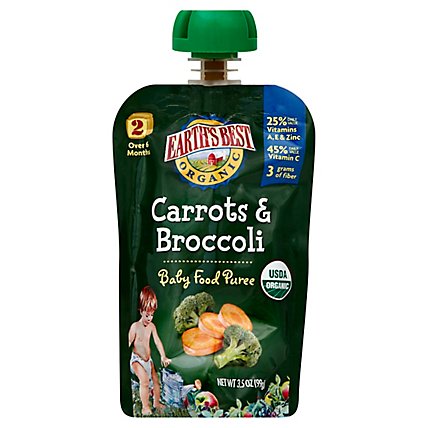Earths Best Organic 2nd Stage Carrots Broccoli - 3.5 OZ - Image 1