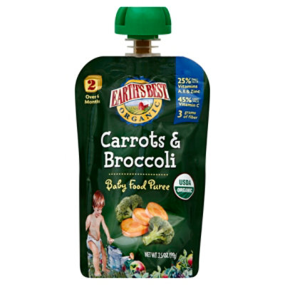 Earths Best Organic 2nd Stage Carrots Broccoli - 3.5 OZ - Image 1