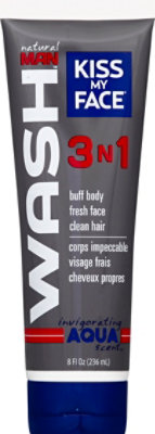 Kiss My Face Natural Man Aqua 3n1 Bwsh - 8 OZ - Image 1