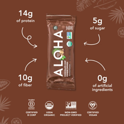 ALOHA Chocolate Chip Cookie Dough Protein Bar - 1.89 Oz - Image 3