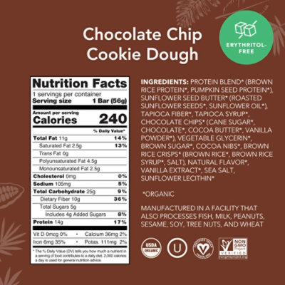 ALOHA Chocolate Chip Cookie Dough Protein Bar - 1.89 Oz - Image 4