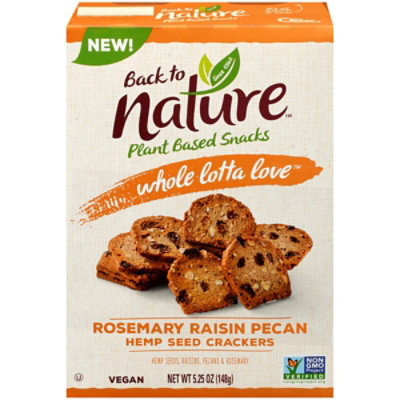 Back To Nature Rosemary Raisin Pecan Hemp Seed Crackers - 5.25 OZ - Image 3