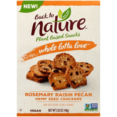 Back To Nature Rosemary Raisin Pecan Hemp Seed Crackers - 5.25 OZ - Image 2