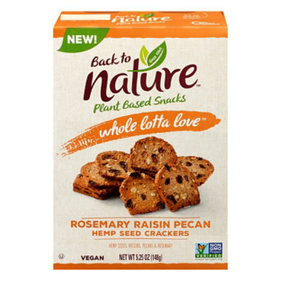 Back To Nature Rosemary Raisin Pecan Hemp Seed Crackers - 5.25 OZ - Image 1