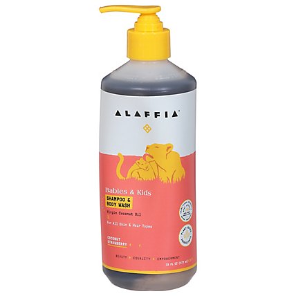 Alaffia Strawberry Boday Wash Shampoo - 16 FZ - Image 3