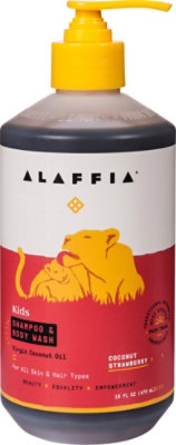 Alaffia Strawberry Boday Wash Shampoo - 16 FZ - Image 2