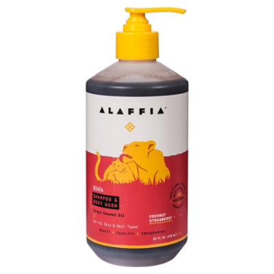 Alaffia Strawberry Boday Wash Shampoo - 16 FZ - Image 1