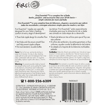 Gerber First Essentials Nipple Peg Card Blister Pack Shelf Stable 6 Ct - 6 CT - Image 3