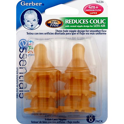 Gerber First Essentials Nipple Peg Card Blister Pack Shelf Stable 6 Ct - 6 CT - Image 2