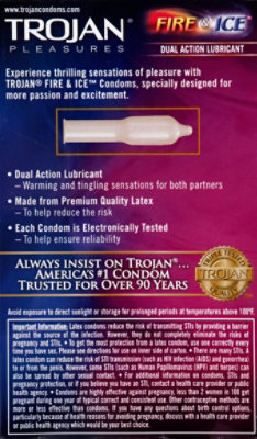 Trojan Fire Ice Dual Action Lubricated Condoms - 10 Count - Image 3