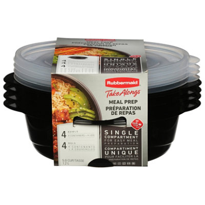 Rubbrmaid Take Alongs Black Round - 4CT - Image 1