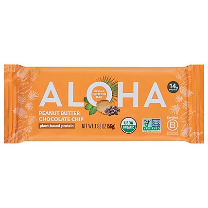 ALOHA Plant Based Peanut Butter Chocolate Chip Protein Bar - 1.89 Oz - Image 3