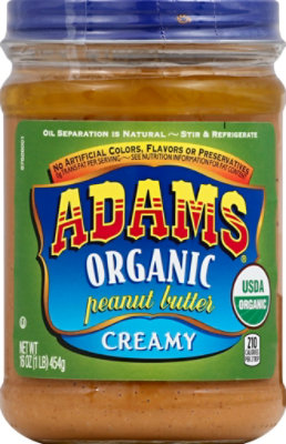 Adams Organic Creamy Peanut Butter - 16 OZ - Image 2
