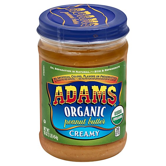 Adams Organic Creamy Peanut Butter - 16 OZ