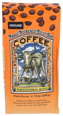 Raven's Brew Three Billy Goat Ground Coffee - 12 OZ - Image 1