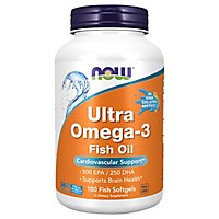 Now Foods Cardiovascular Support Ultra Omega 3 Softgels - 180 Count - Image 1