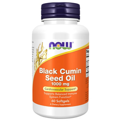 Now Foods Cardiovascular Support Black Cumin Seed Oil Softgels Caps 1000mg - 60 Count - Image 1