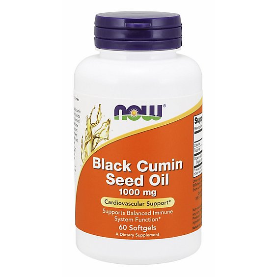 Now Foods Cardiovascular Support Black Cumin Seed Oil Softgels Caps 1000mg - 60 Count
