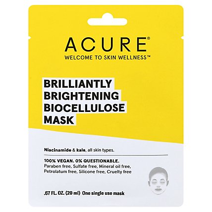 Acure Brilliantly Brightening Biocellulose Gel Mask - EA - Image 1