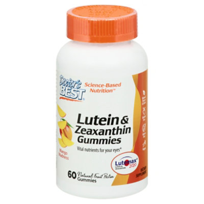 Doctors Best Dietary Supplement Gummies Lutein & Zeaxanthin Mango Madness 10mg - 60 Count - Image 1