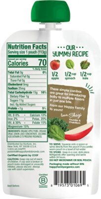 Happy Baby Organics Stage 2 Apples Spinach & Kale Pouch - 4 Oz - Image 6