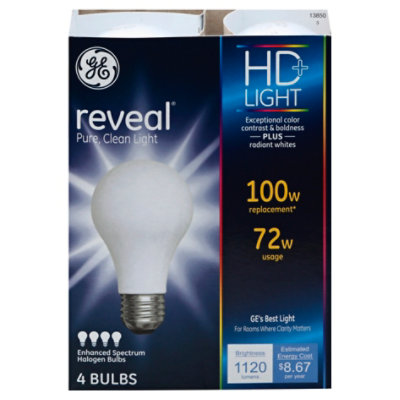 Ge 72w Halogen Reveal A19 - 4 CT - Image 3