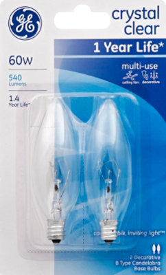 G.e.  60 Watt Blunt Fan/deco Bulb - 2 CT - Image 2