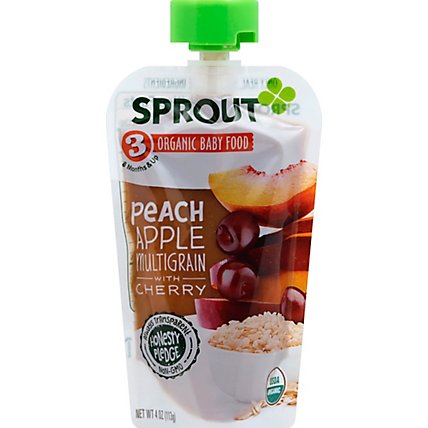 Sprout Stage 3 Peach/ Apple/cherry Baby Food - 4 OZ - Image 2