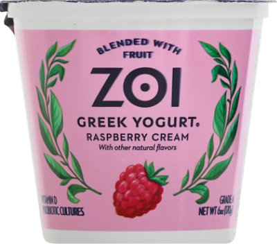 Zoi Greek Raspberry Cream Yogurt - 6 OZ - Image 2