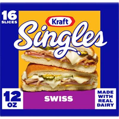 Kraft Singles Swiss Pasteurized Prepared Cheese Product Slices - 16 Count - Image 1