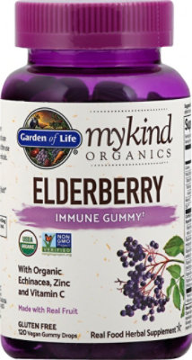 Garden Of Life Mykind Organics Supplement Immune Gummy Elderberry - 120 Count - Image 2