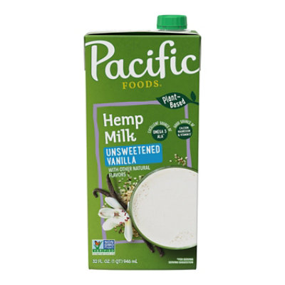 Pacific Foods Unsweetened Vanilla Hemp Milk - 32 Fl. Oz. - Image 1