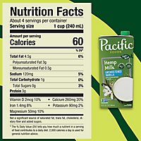 Pacific Foods Hemp Beverage Unsweetened Vanilla - 32 Fl. Oz. - Image 3
