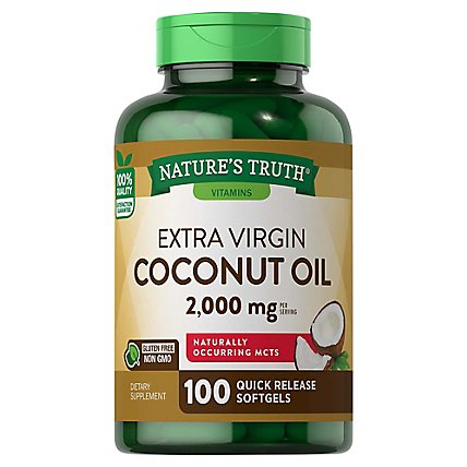 Natures T Coconut Oil 1000mg - 100 CT - Image 2
