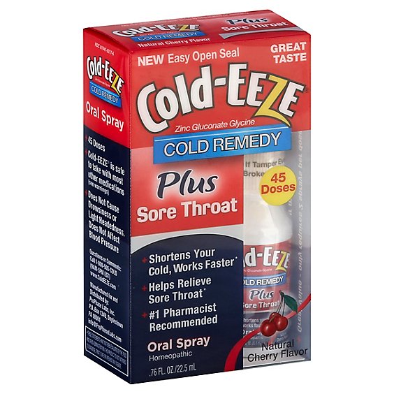 Cold Eeze Cold Remedy Homeopathic Cherry Flavor Oral Spray - .76 FZ