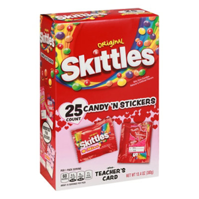 Skittles Original Valentine's Candy & Sticker Exchange Kit, 25 ct