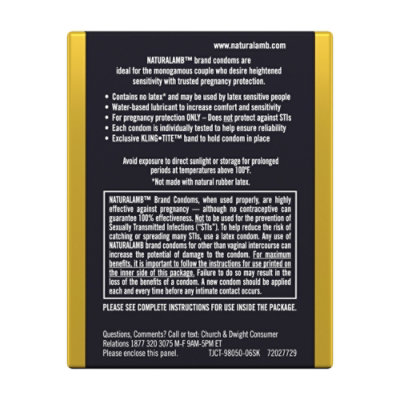 Trojan Naturalamb Latex Free Luxury Condoms - 3 Count - Image 2