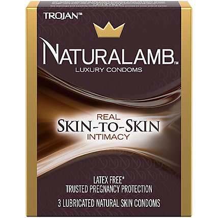 Trojan Naturalamb Latex Free Luxury Condoms - 3 Count - Image 1