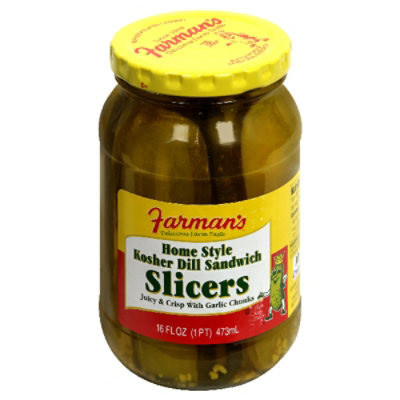 Farmans Kosher Dill Sandwich Slices - 16 FZ - Image 1
