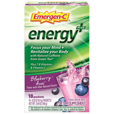 Emergen C Energy Plus Blbry Acai - 18 CT - Image 1
