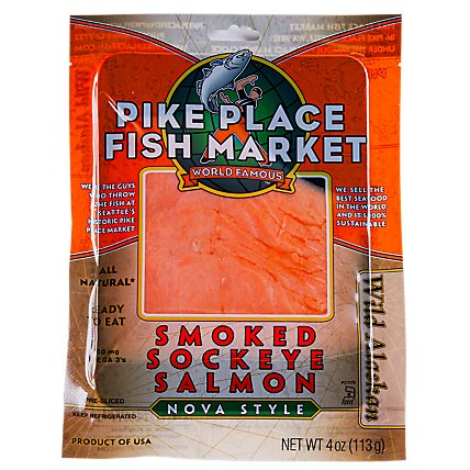 Pike Place Sockeye Salmon Smoked Nova - 4 oz. - Image 1