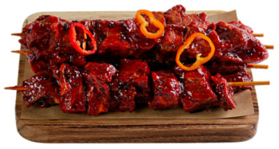 Haggen USDA Choice Beef Bourbon Pepper Marinated Steak Skewer From Ranches in the PNW - .33 lb. ea. - Image 1